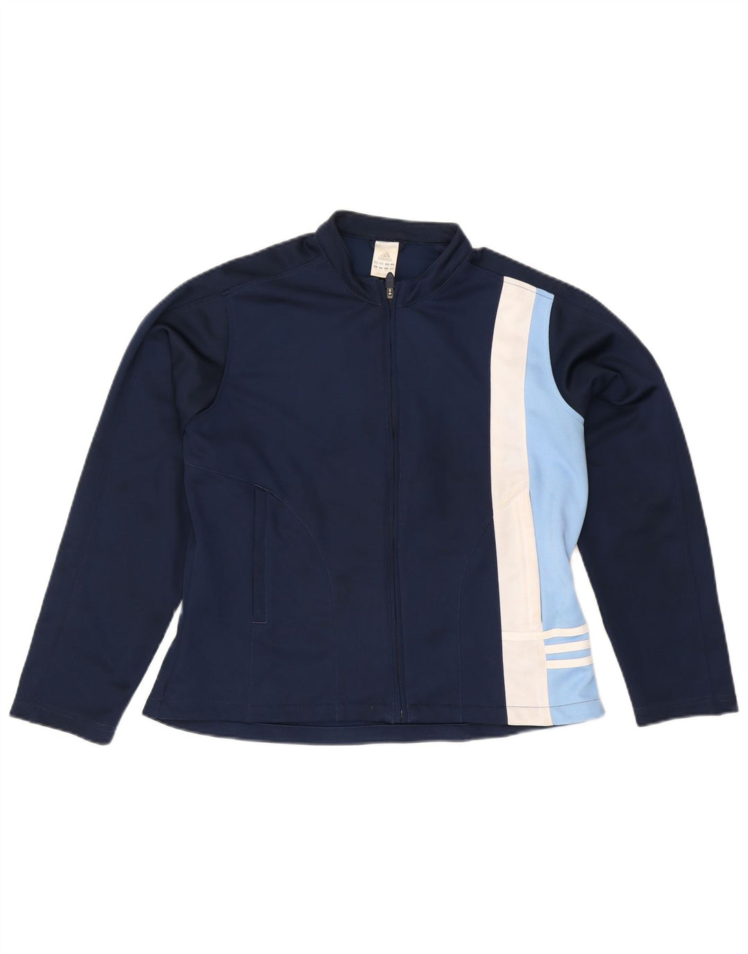 Giacca da tuta da donna ADIDAS UK 16 Large Blu Navy Colourblock