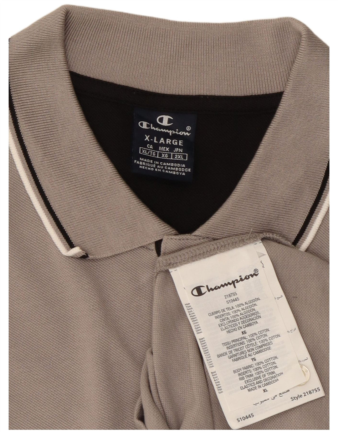 Polo da uomo CHAMPION XL in cotone grigio