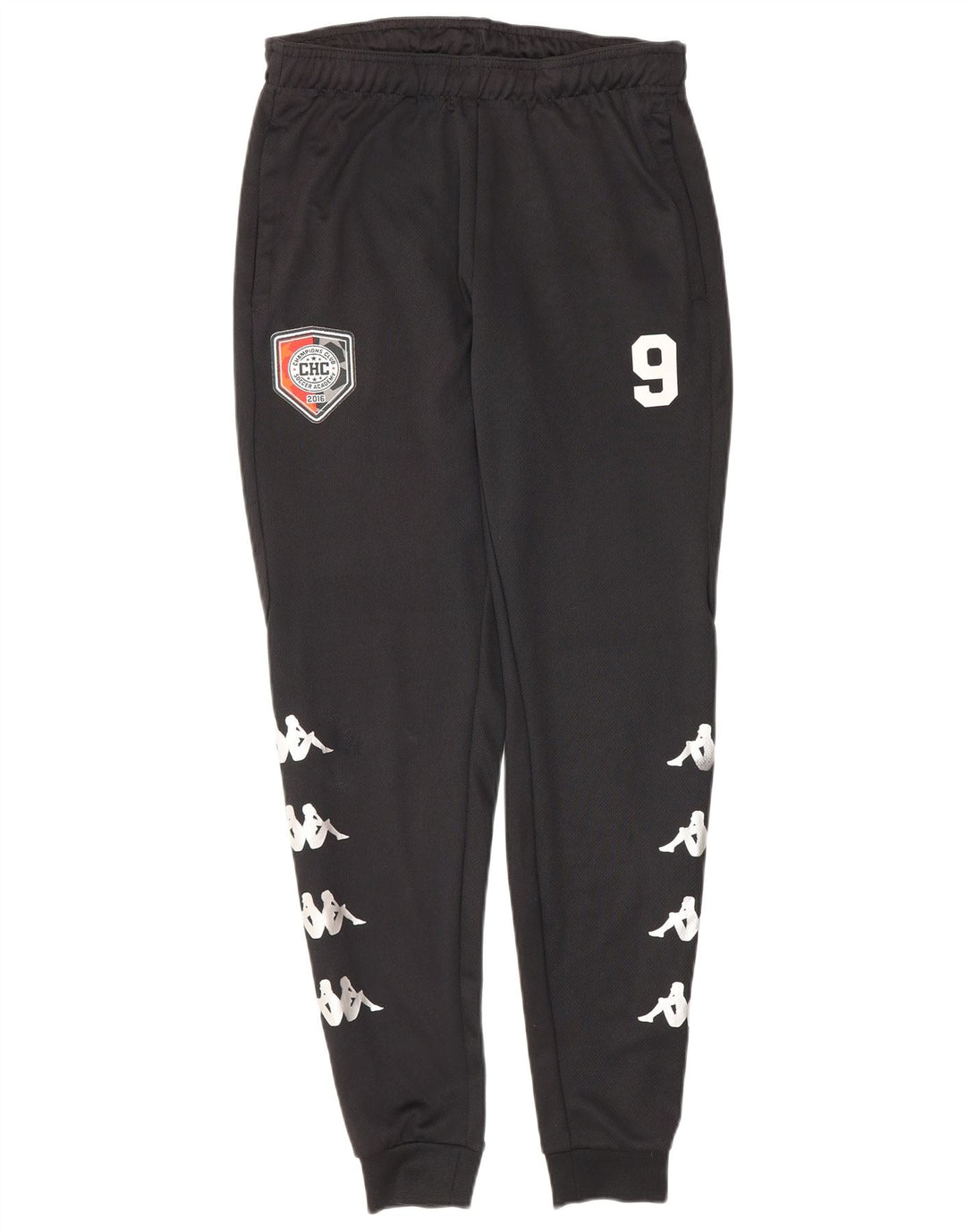 Pantaloni da tuta con grafica Kappa da uomo Joggers piccoli neri