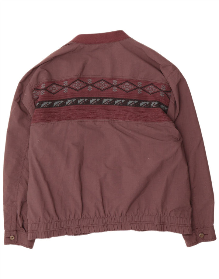 Giubbotto bomber doppiopetto vintage da uomo IT 54 2XL viola geometrico