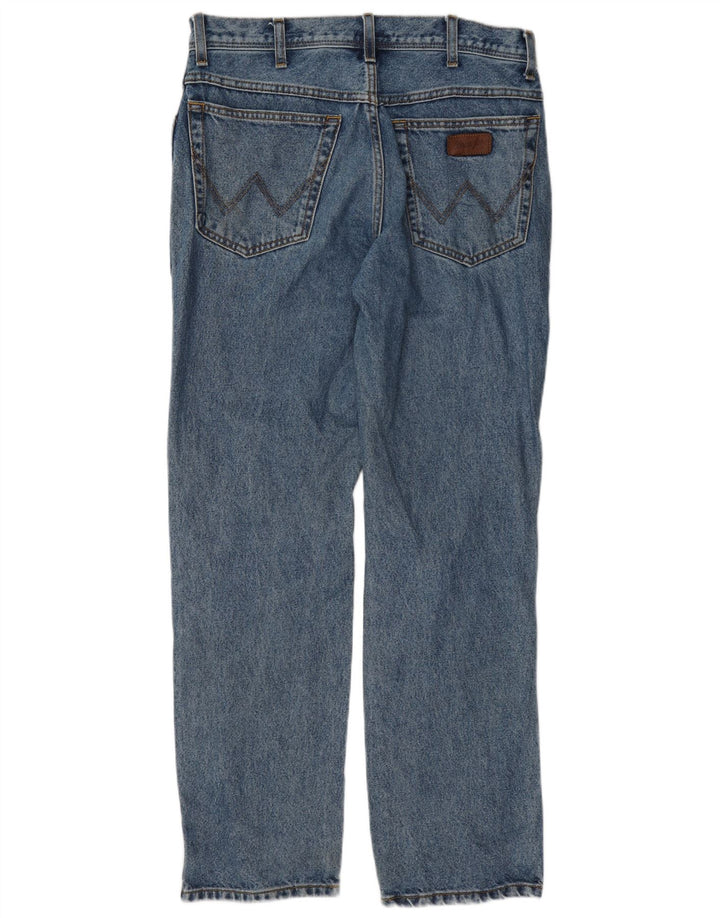 Jeans dritti da uomo Wrangler vestibilità regolare W34 L32 cotone blu