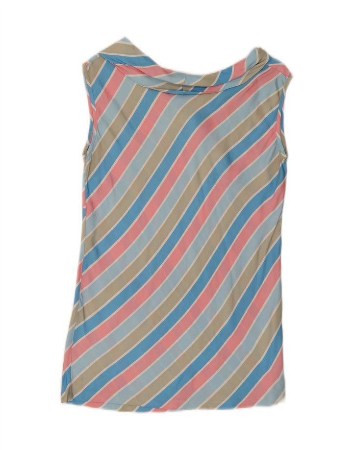 VINTAGE Womens Sleeveless Blouse Top UK 10 Small Multicoloured Striped Vintage Vintage and Second-Hand Vintage from Messina Hembry 
