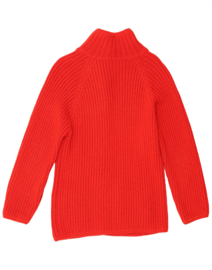 Maglione cardigan da donna vintage UK 10 piccolo lana rossa