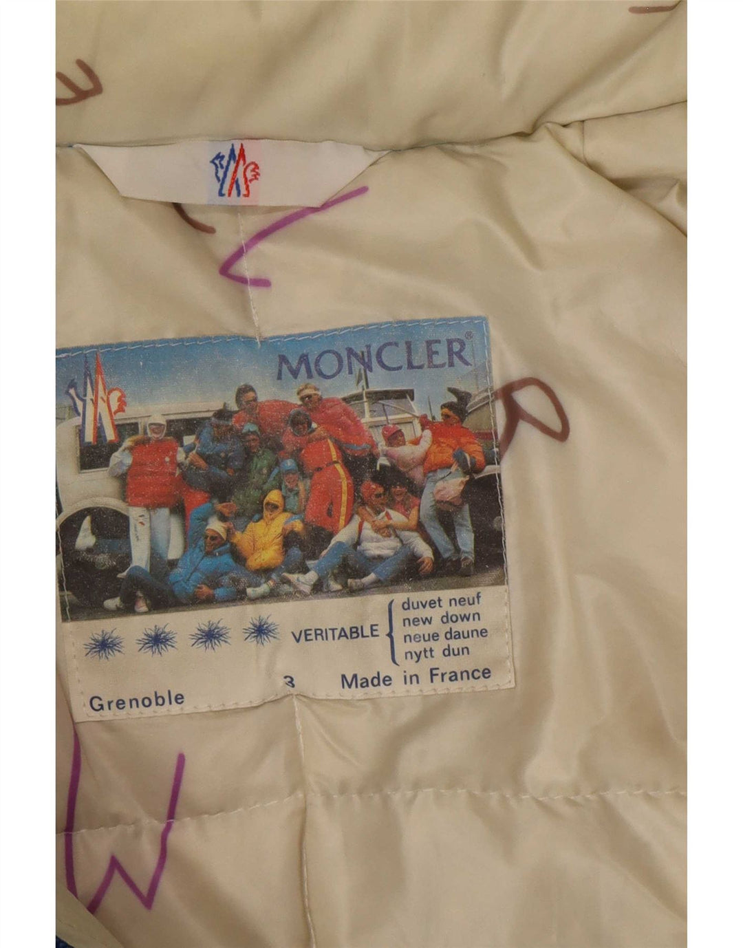 Moncler Giacca imbottita con cappuccio da uomo taglia 3 grande blu in poliammide