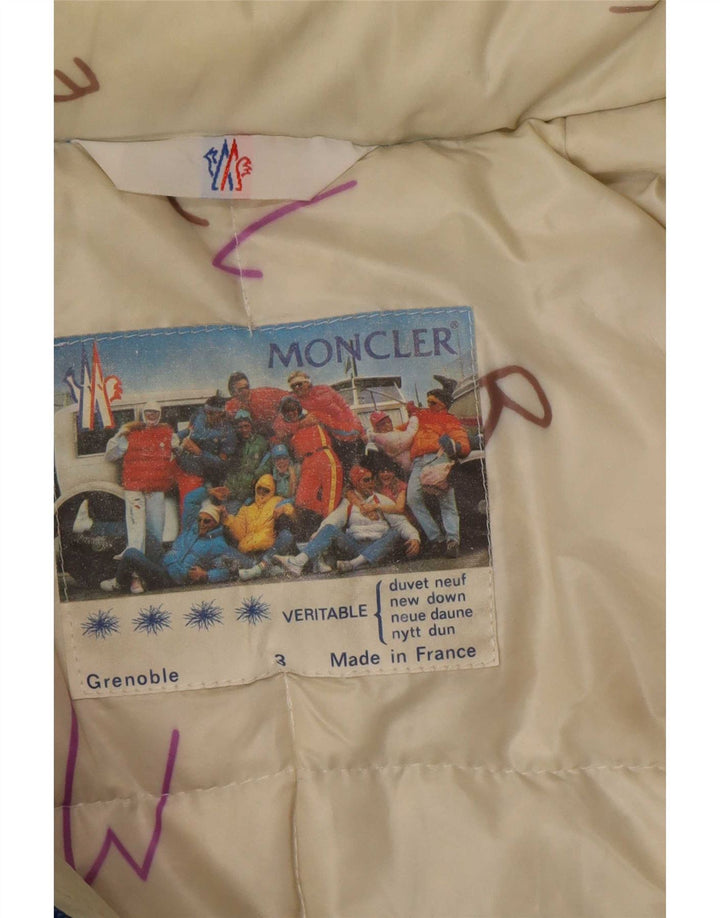 Moncler Giacca imbottita con cappuccio da uomo taglia 3 grande blu in poliammide
