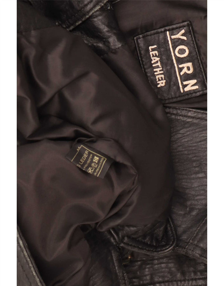 Gilet in pelle da uomo Yorn EU 48 medio nero