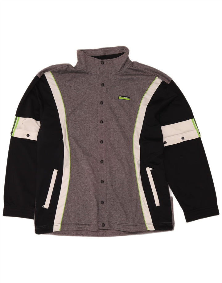 Giacca da tuta da uomo Lotto UK 44/46 2XL Poliestere color block grigio