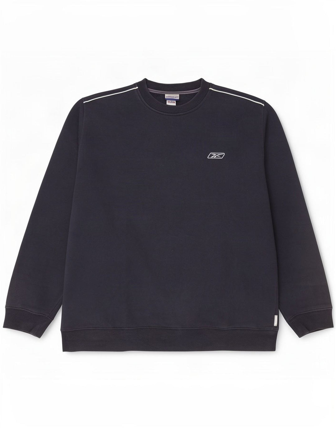 Felpa Reebok da uomo, maglione grande, in cotone blu navy