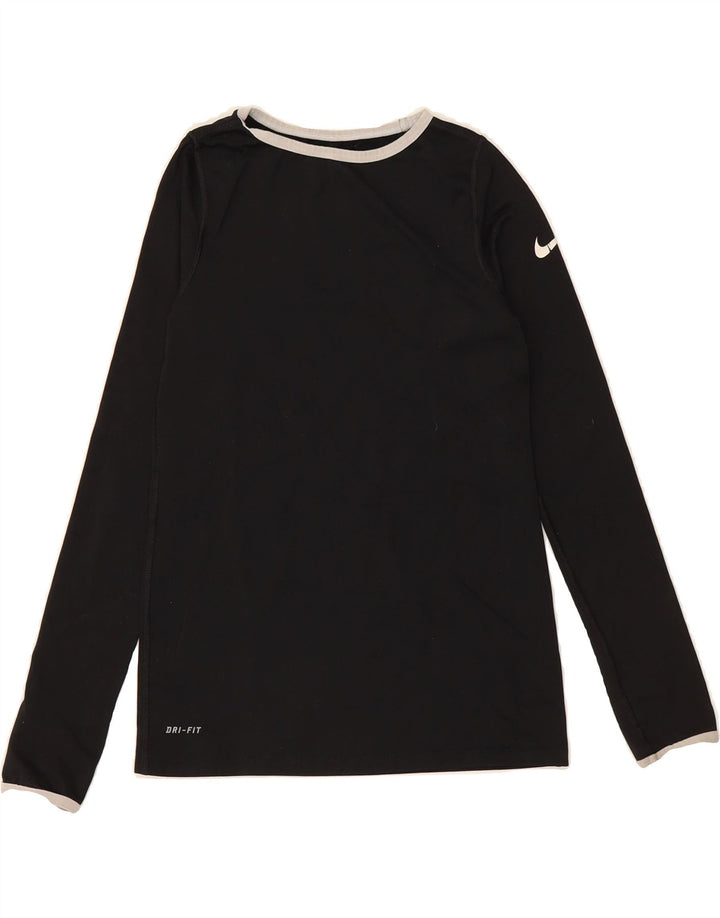 NIKE Boys Dri Fit Top Long Sleeve 10-11 Years Medium  Black Polyester Vintage Nike and Second-Hand Nike from Messina Hembry 