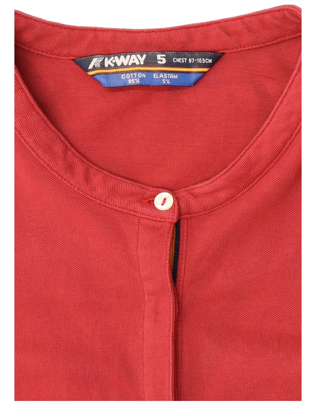 Polo da donna K-Way UK 14 rosso medio in cotone