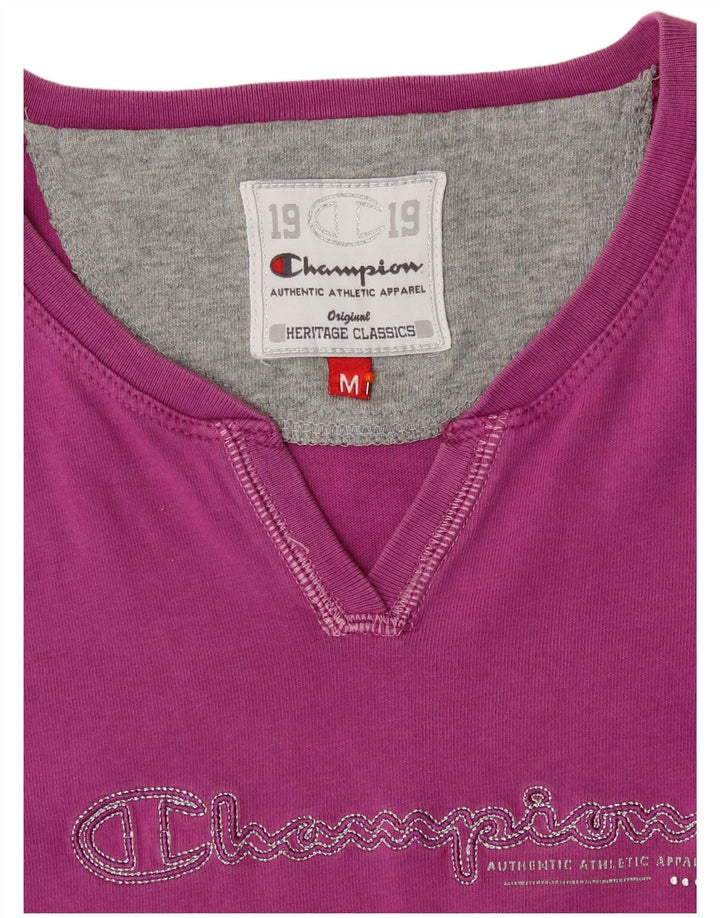 T-shirt grafica da donna CHAMPION Top UK 12 Rosa medio
