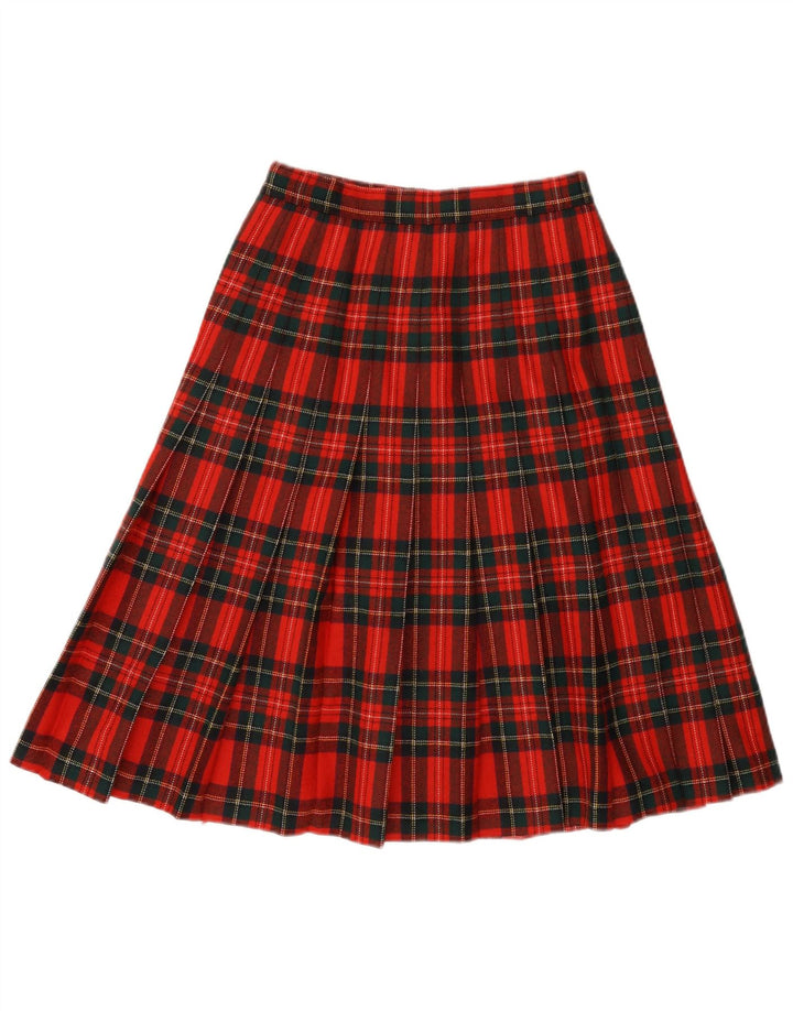 Gonna a portafoglio da donna a vita alta Steinbock IT 42 media W26 lana a quadri rossa