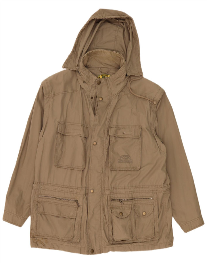Giacca utility con cappuccio da uomo Camel Active IT 55 2XL cotone kaki