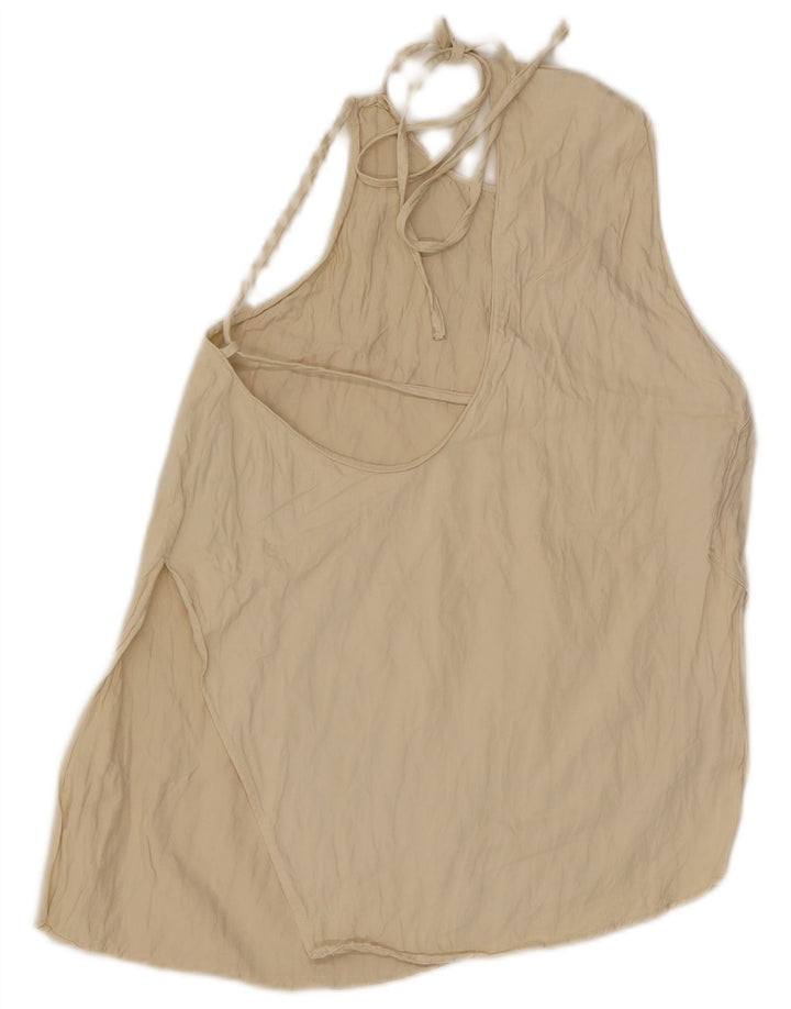 Top alla caviglia da donna Zara UK 10 piccolo in viscosa bianco sporco