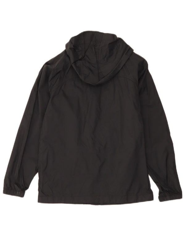 Columbia Boys Hooded Rain Jacket 10-11 Years Medium Black Nylon