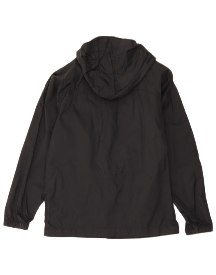 Columbia Boys Hooded Rain Jacket 10-11 Years Medium Black Nylon