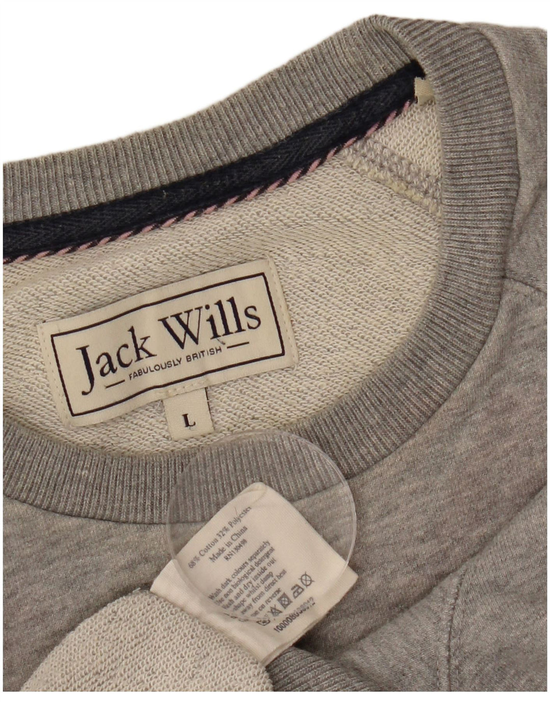 JACK WILLS Felpa grafica da uomo Maglione grande cotone grigio