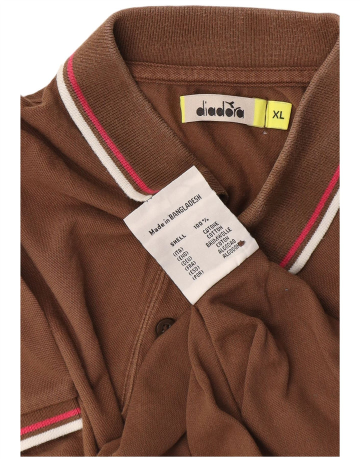Polo Diadora Uomo XL Marrone Cotone