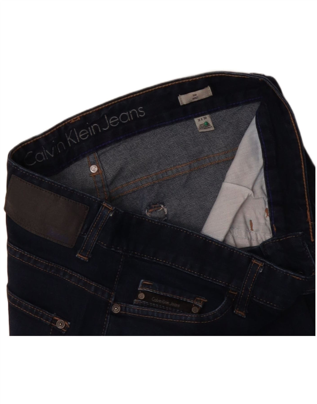 CALVIN KLEIN Jeans dritti da uomo W31 L27 Cotone blu navy