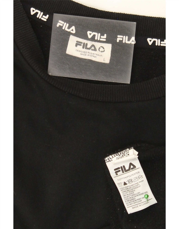 Felpa da uomo Fila Maglione grande cotone nero