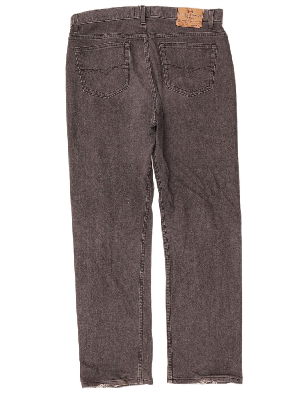 Jeans dritti da uomo Marks & Spencer blu Harbour W36 L31 cotone grigio