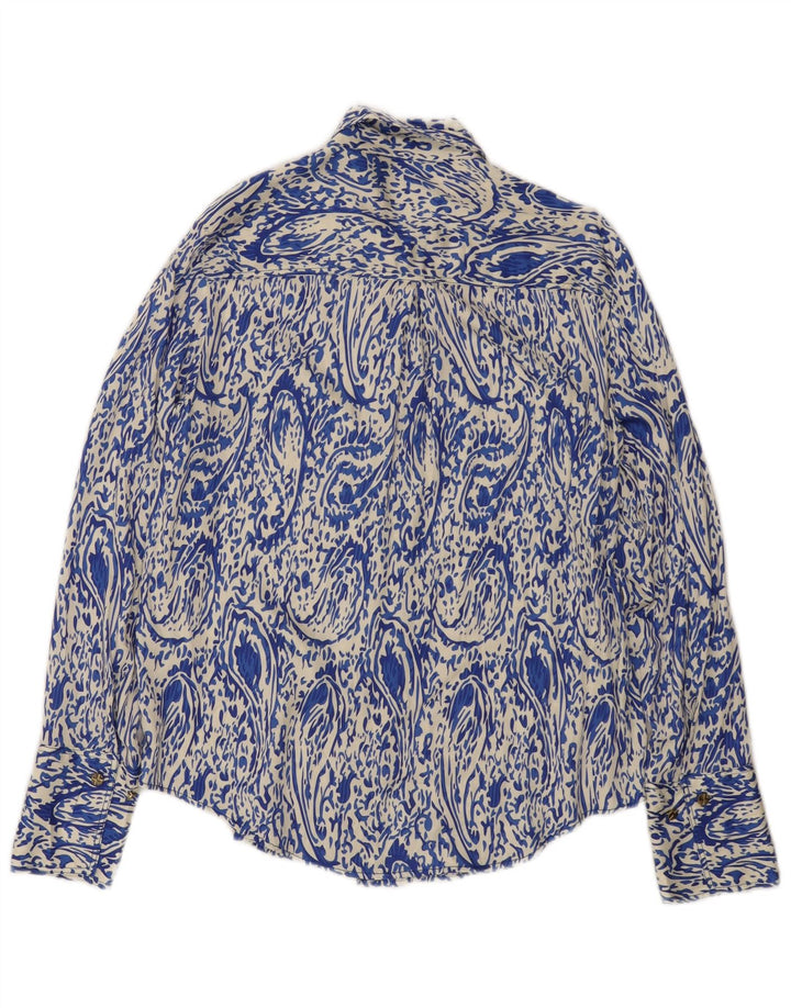 Camicia Zara da donna vestibilità ampia UK 10 piccolo blu Paisley
