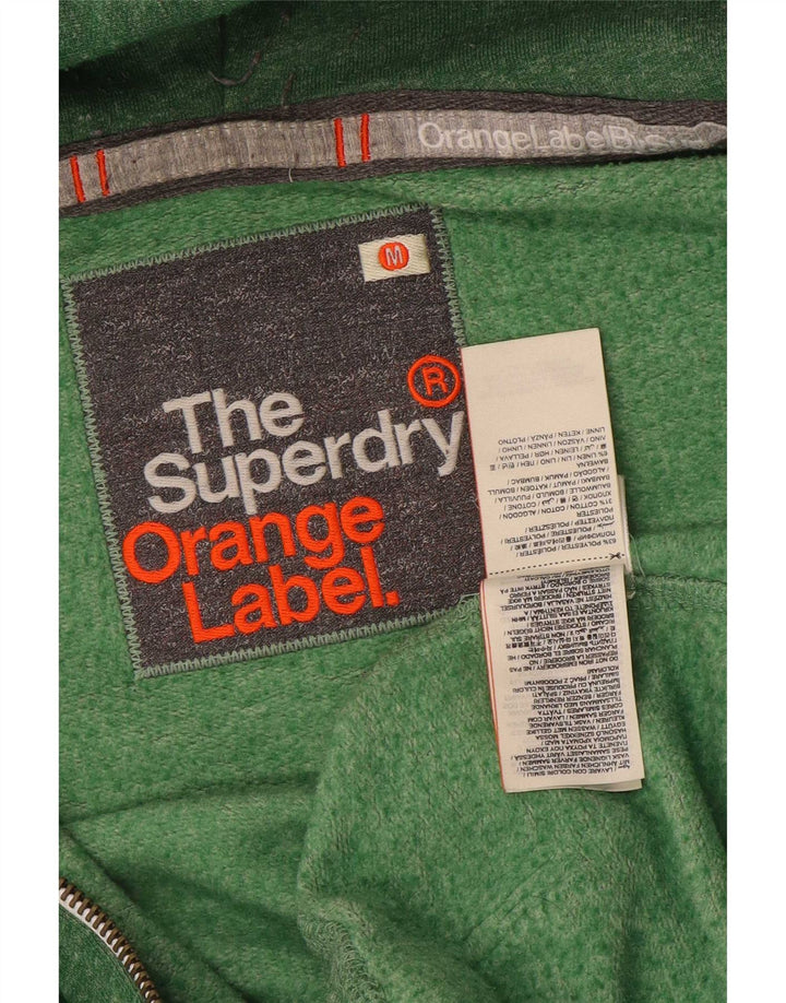 Maglione con cappuccio e zip da uomo Superdry Poliestere screziato verde medio