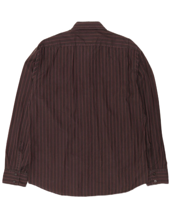 Camicia da uomo Regular Fit Hugo Boss, cotone a righe grandi bordeaux