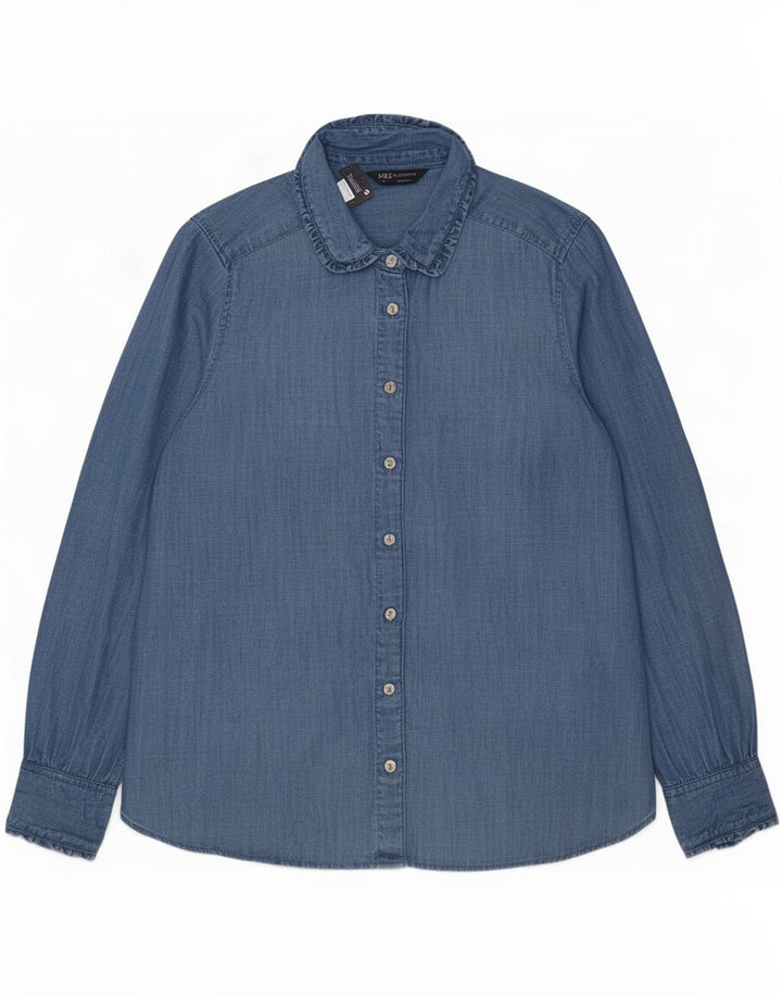 Camicia di jeans da donna Marks & Spencer UK 16 Large Lyocell blu