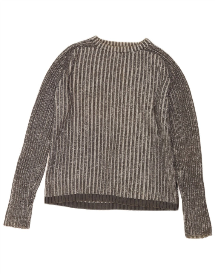 JACK & JONES Maglione maglione girocollo da uomo in cotone a righe grigio medio