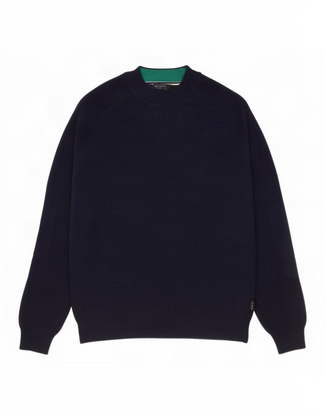 Maglione maglione da uomo a collo alto Ted Baker taglia 3 cotone medio blu navy