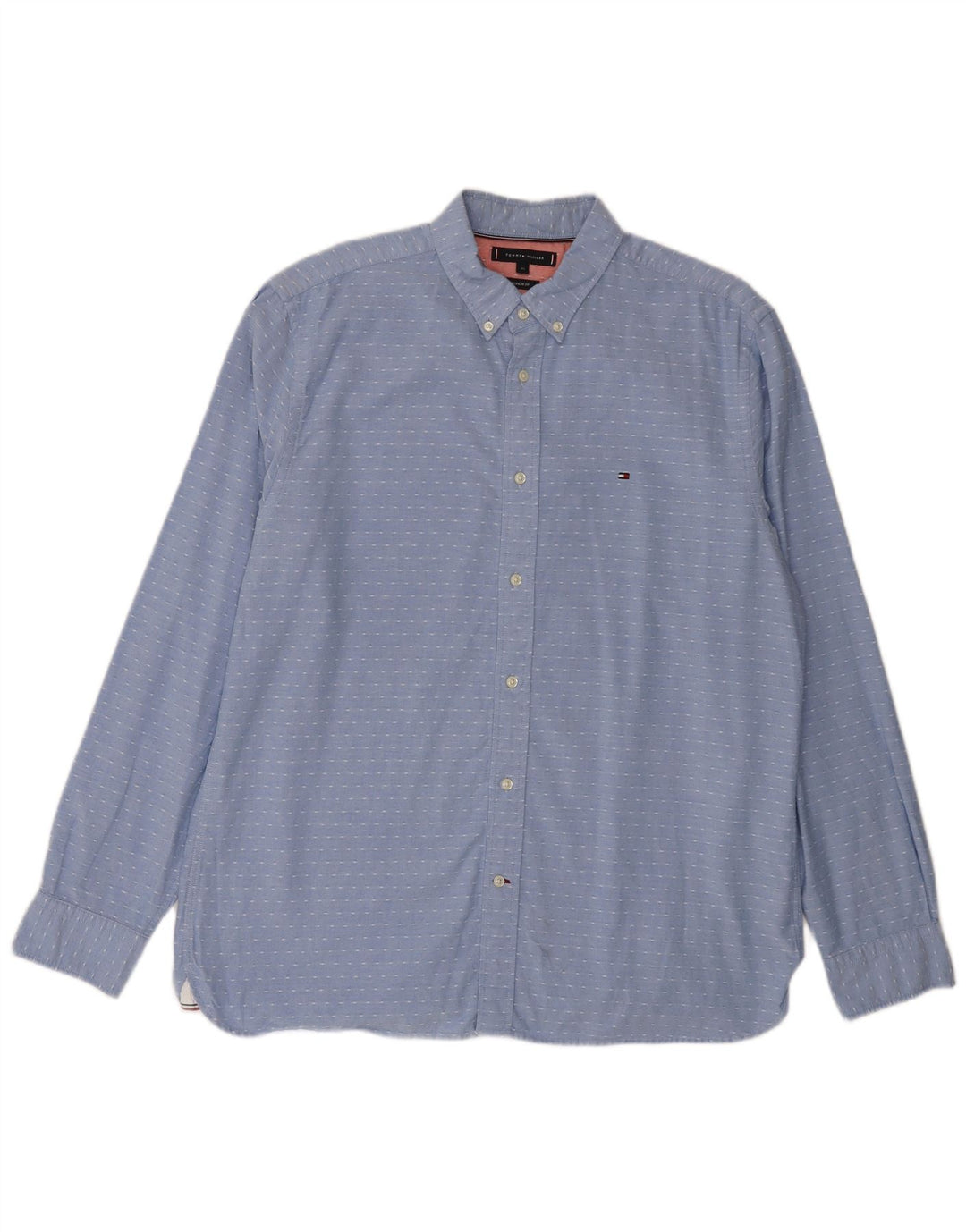 Camicia da uomo vestibilità regolare Tommy Hilfiger XL cotone maculato blu