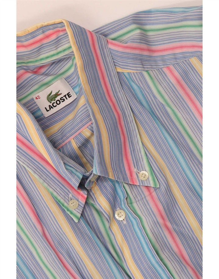Camicia a maniche corte da uomo Lacoste taglia 42 grande a righe multicolore