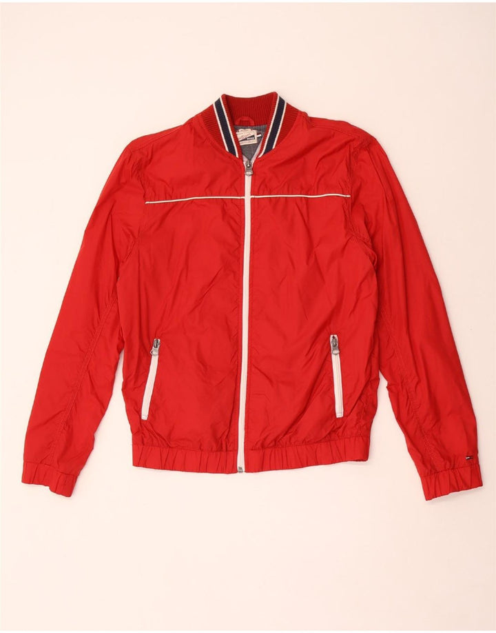 Giubbotto bomber da uomo Tommy Hilfiger UK 38 nylon a righe rosse medie