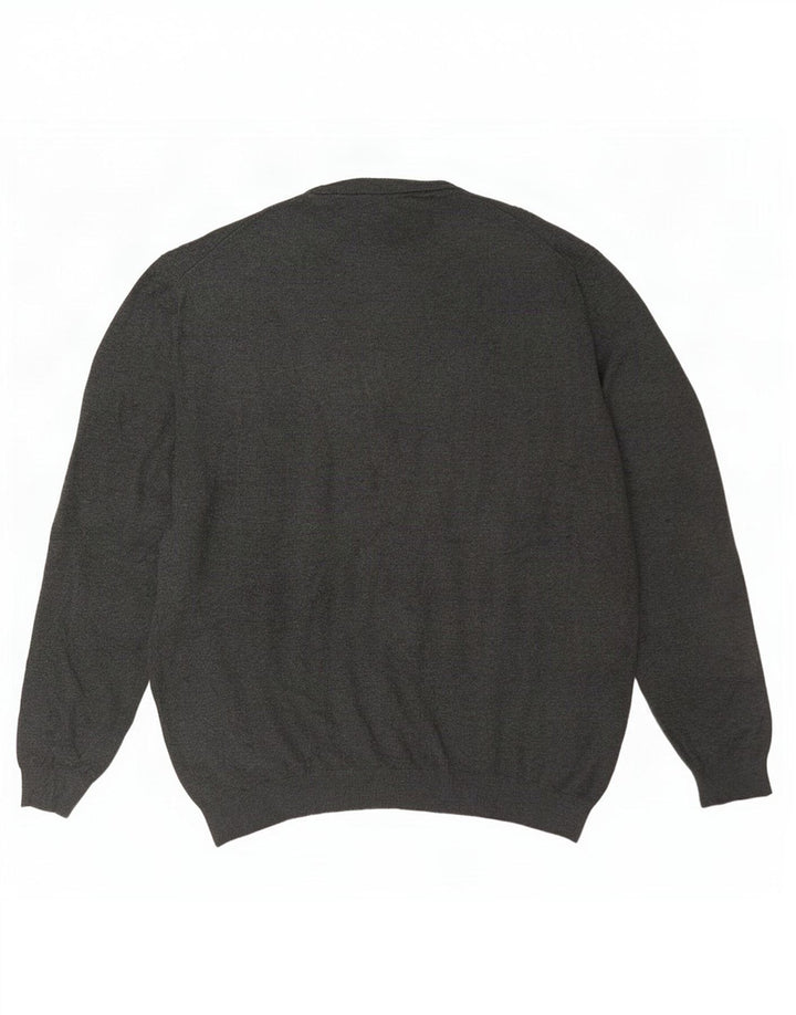Maglione Zara da uomo con scollo a V 2XL in viscosa grigia