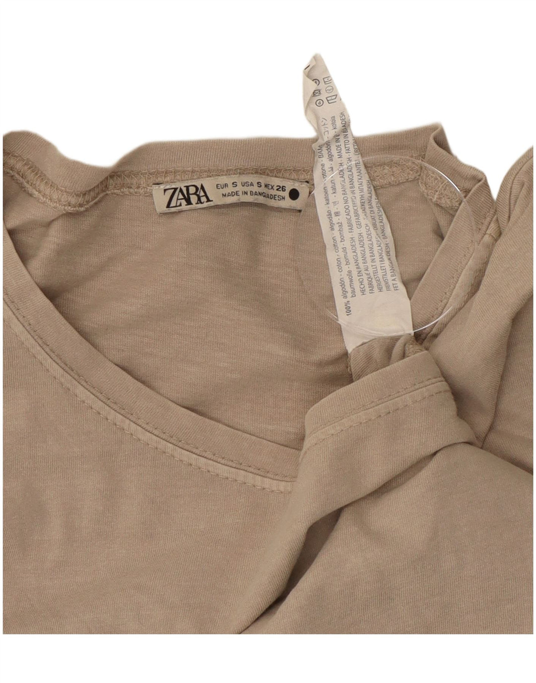 Top corto da donna ZARA in cotone grigio UK 10