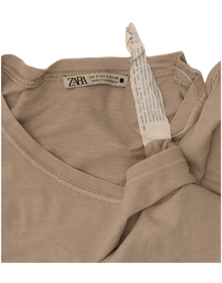 Top corto da donna ZARA in cotone grigio UK 10