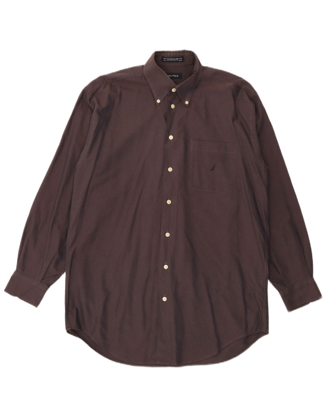 Camicia da uomo Nautica taglia 15 1/2 cotone grigio medio