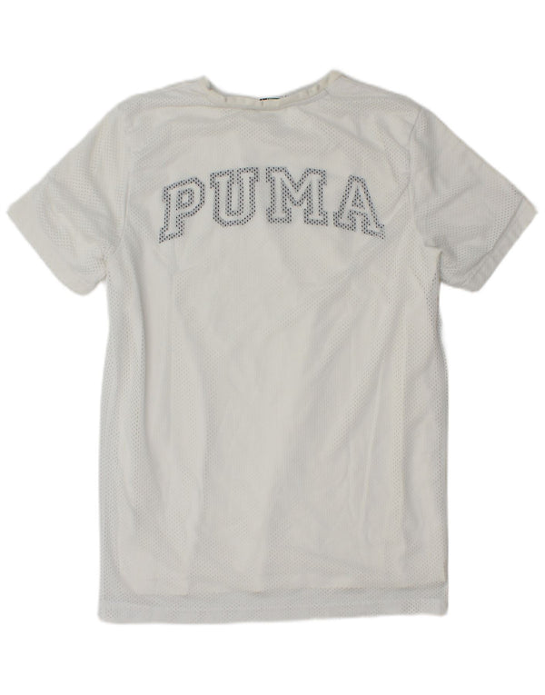 T-shirt grafica da uomo Puma Top Small in poliestere bianco