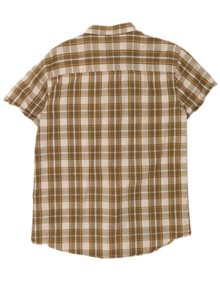 Camicia da uomo Wrangler a maniche corte, vestibilità regolare, in cotone a quadri marroni grandi