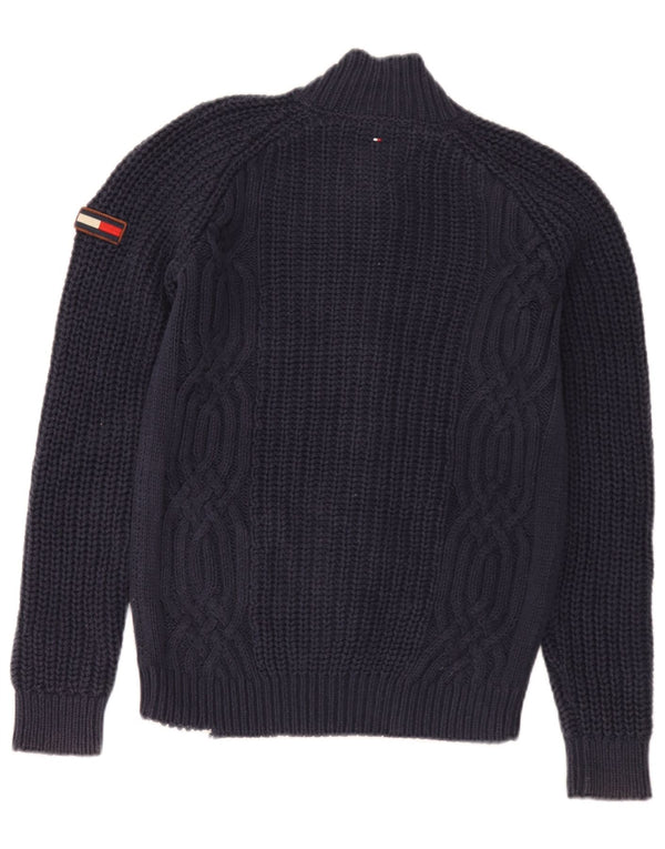 Maglione cardigan per ragazzi Tommy Hilfiger 13-14 anni in cotone blu navy