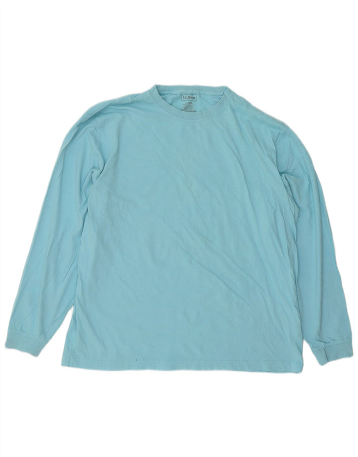 L.L.Bean Top da uomo a maniche lunghe in cotone blu grande