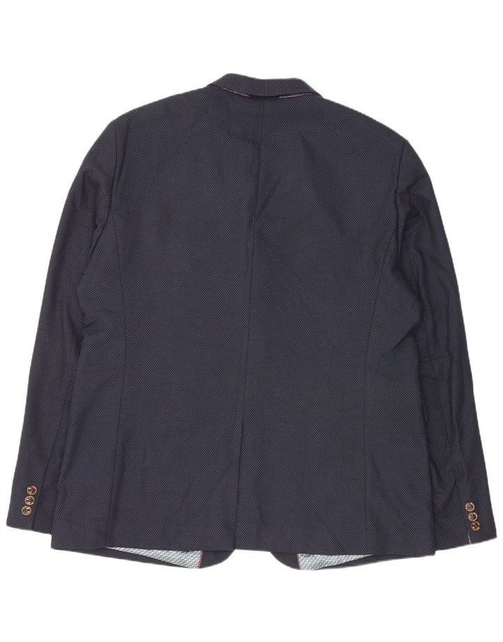 Giacca blazer da uomo a 2 bottoni Ted Baker taglia 7 3XL poliestere blu navy