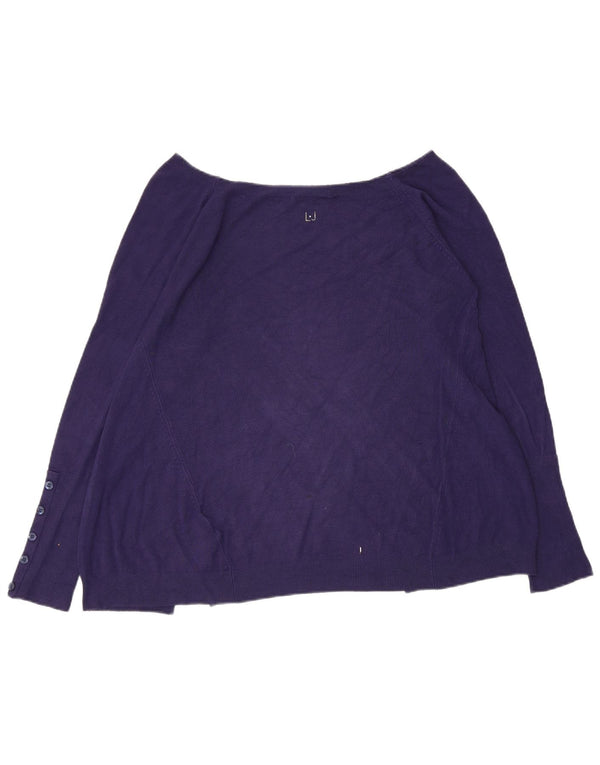 Maglione maglione con scollo a barca da donna Liu Jo UK 14 Viscosa viola medio