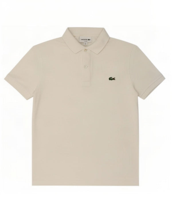 Polo da uomo slim fit Lacoste taglia 3 piccola in cotone bianco