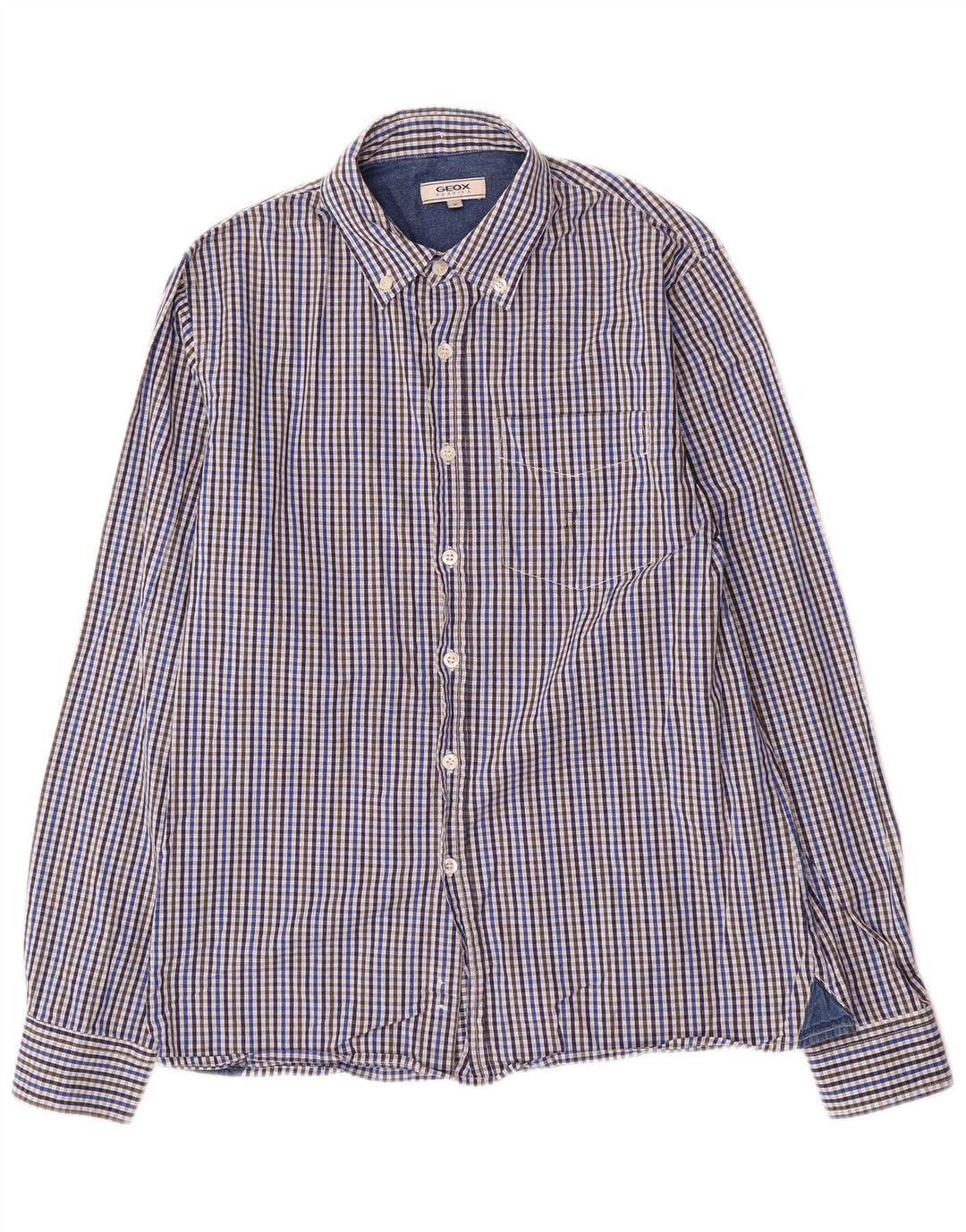 Maglia Geox Respira da uomo a quadretti blu medio