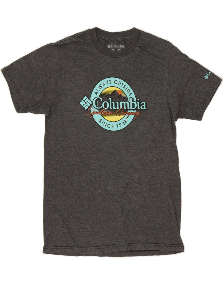 COLUMBIA Mens Graphic T-Shirt Top Small Grey Cotton Vintage Columbia and Second-Hand Columbia from Messina Hembry 