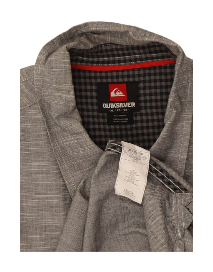 Camicia da uomo Quiksilver XL in cotone a righe grigie