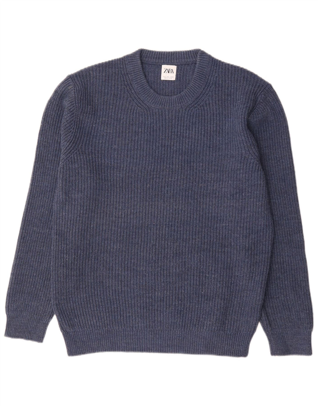 Maglione maglione girocollo da uomo Zara grande in acrilico blu