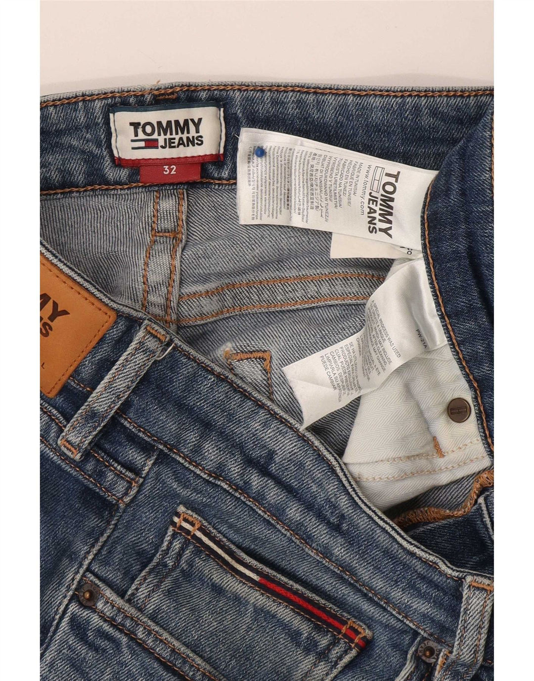 Pantaloncini di jeans slim Scanton da uomo Tommy Hilfiger W32 cotone blu medio